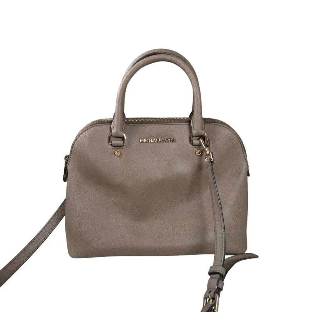 Michael Kors Raspberry‎ CINDY Medium Dome Satchel Saffiano Leather Bag Purse